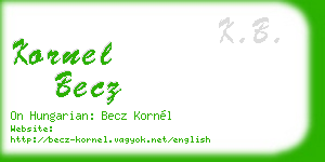 kornel becz business card