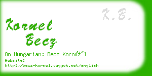 kornel becz business card